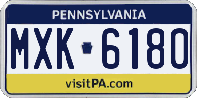 PA license plate MXK6180