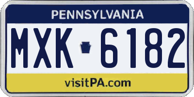 PA license plate MXK6182