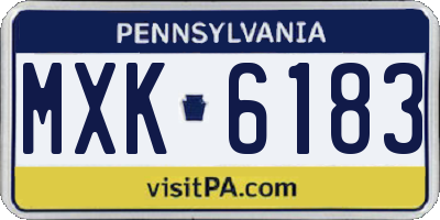 PA license plate MXK6183