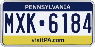 PA license plate MXK6184