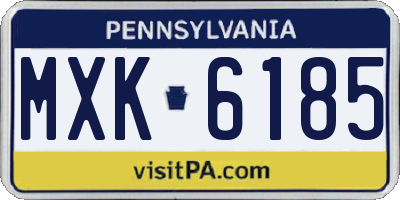 PA license plate MXK6185