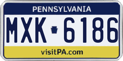 PA license plate MXK6186