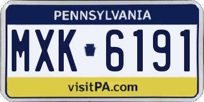 PA license plate MXK6191