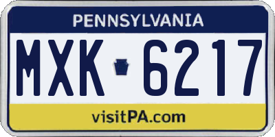PA license plate MXK6217