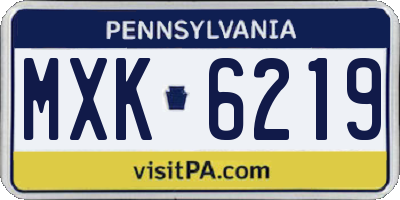 PA license plate MXK6219