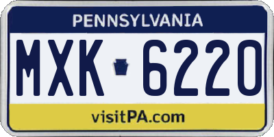 PA license plate MXK6220