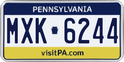 PA license plate MXK6244