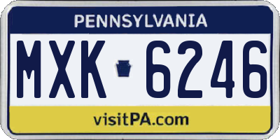 PA license plate MXK6246