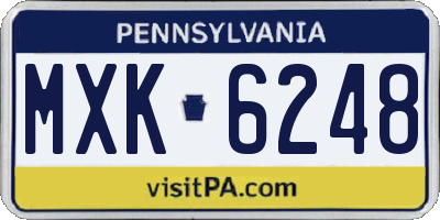 PA license plate MXK6248