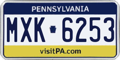 PA license plate MXK6253