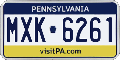 PA license plate MXK6261