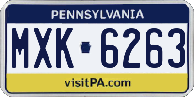 PA license plate MXK6263
