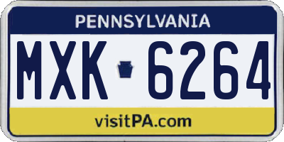 PA license plate MXK6264