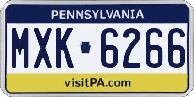 PA license plate MXK6266