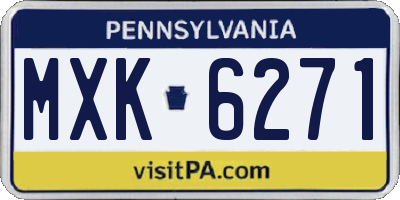 PA license plate MXK6271