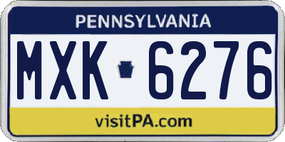 PA license plate MXK6276