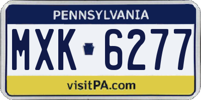PA license plate MXK6277