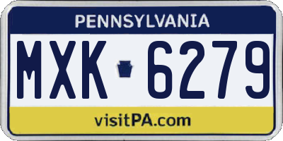 PA license plate MXK6279