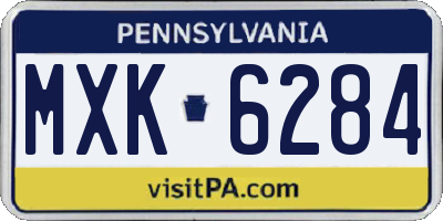 PA license plate MXK6284