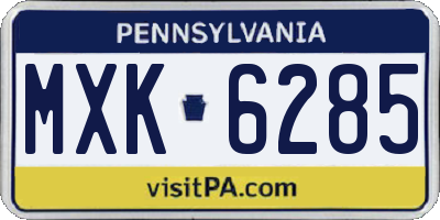 PA license plate MXK6285