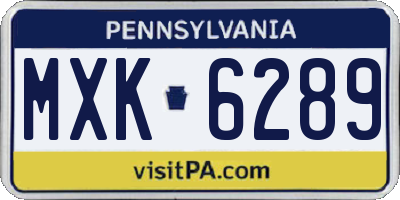 PA license plate MXK6289