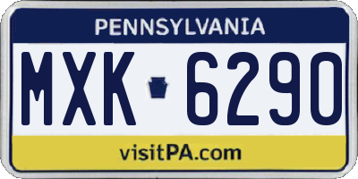 PA license plate MXK6290