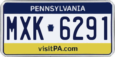 PA license plate MXK6291