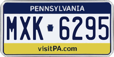 PA license plate MXK6295