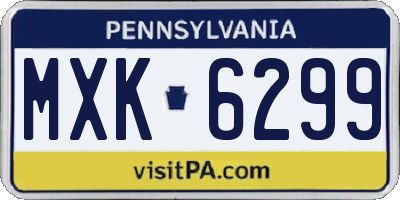 PA license plate MXK6299