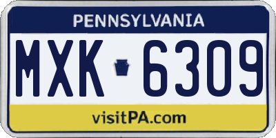PA license plate MXK6309
