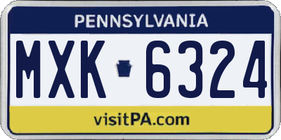 PA license plate MXK6324