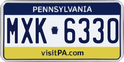 PA license plate MXK6330