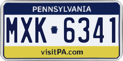 PA license plate MXK6341