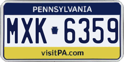 PA license plate MXK6359