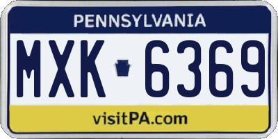 PA license plate MXK6369