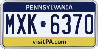 PA license plate MXK6370
