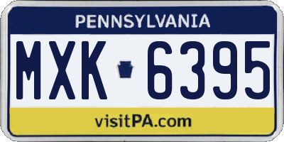 PA license plate MXK6395