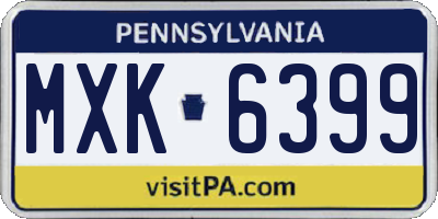 PA license plate MXK6399