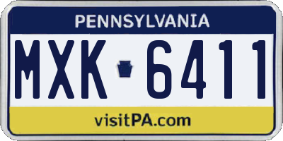 PA license plate MXK6411