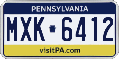 PA license plate MXK6412