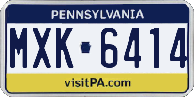 PA license plate MXK6414