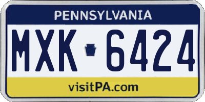PA license plate MXK6424