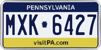 PA license plate MXK6427