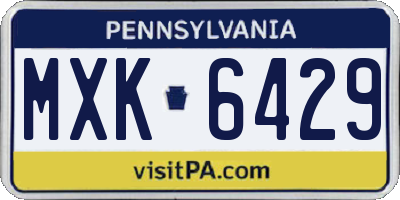 PA license plate MXK6429
