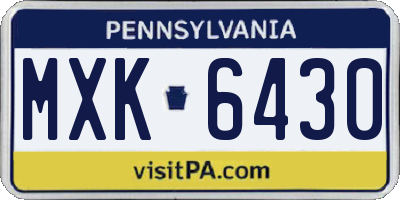 PA license plate MXK6430