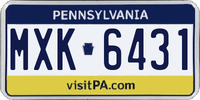 PA license plate MXK6431