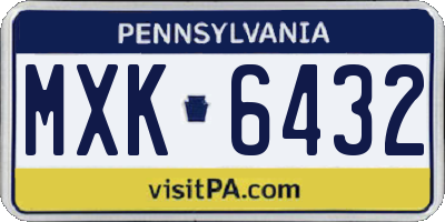 PA license plate MXK6432