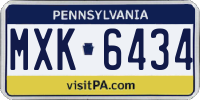 PA license plate MXK6434