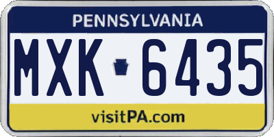 PA license plate MXK6435