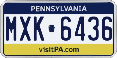 PA license plate MXK6436